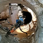 Carottage diamant gros diamètre 700mm dans la roche Villefranche-sur-Mer MDB