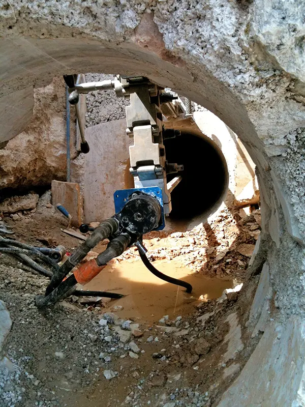 Carottage diamant gros diamètre 700mm dans la roche Villefranche-sur-Mer MDB